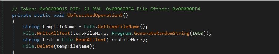 Malware using fake code for analysis evasion