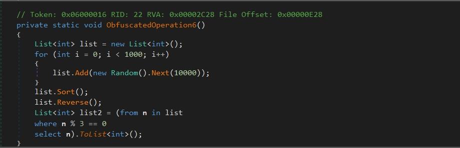 Random code logic to mislead analysis