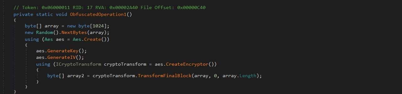 Code designed to mislead analysis tools
