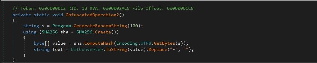 Malware using junk logic and encryption tricks