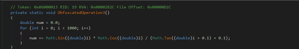 Obfuscated code used to avoid malware detection