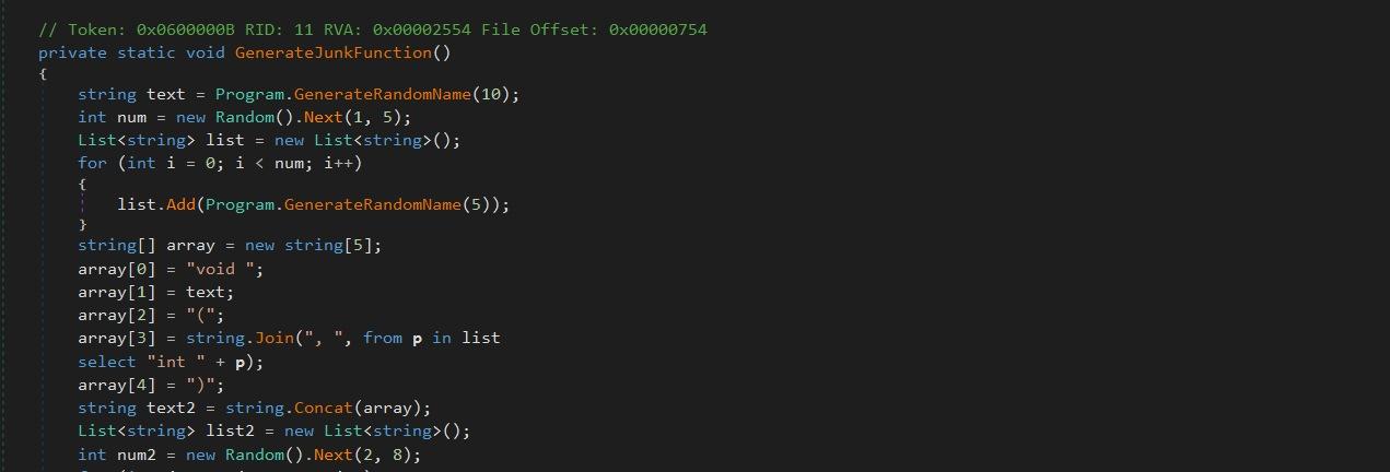 Malware uses junk code to evade detection