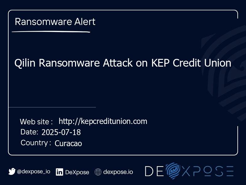 Qilin Ransomware Attack on KEP Credit Union
