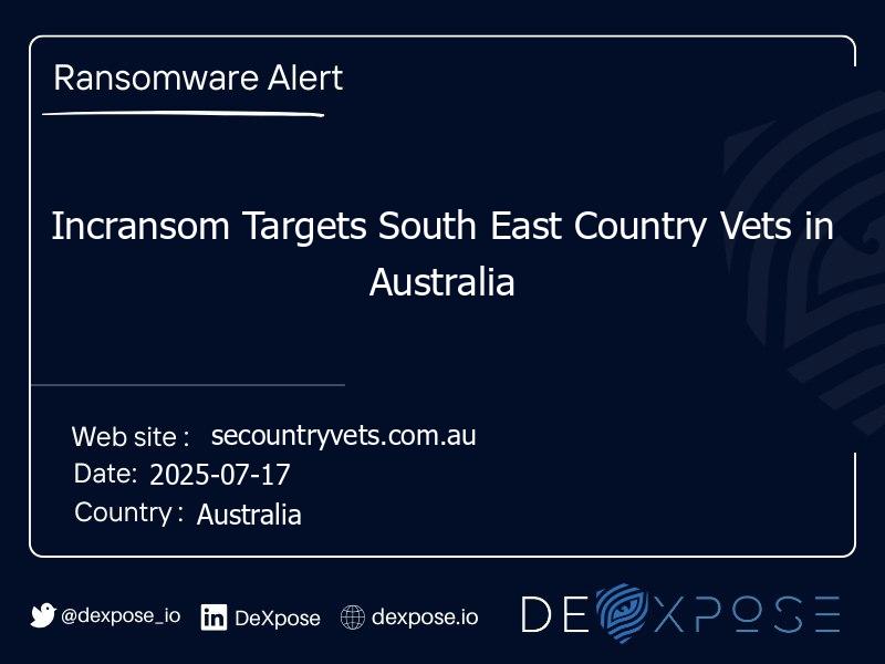 Incransom Targets South East Country Vets in Australia