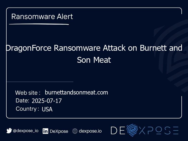 DragonForce Ransomware Attack on Burnett and Son Meat
