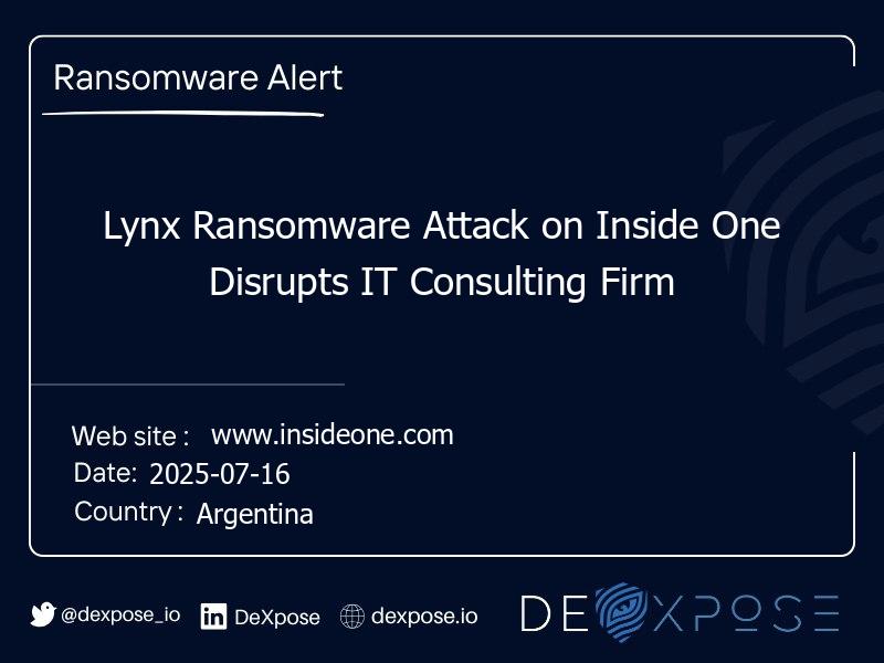 Lynx Ransomware Attack on Inside One Disrupts IT Consulting Firm