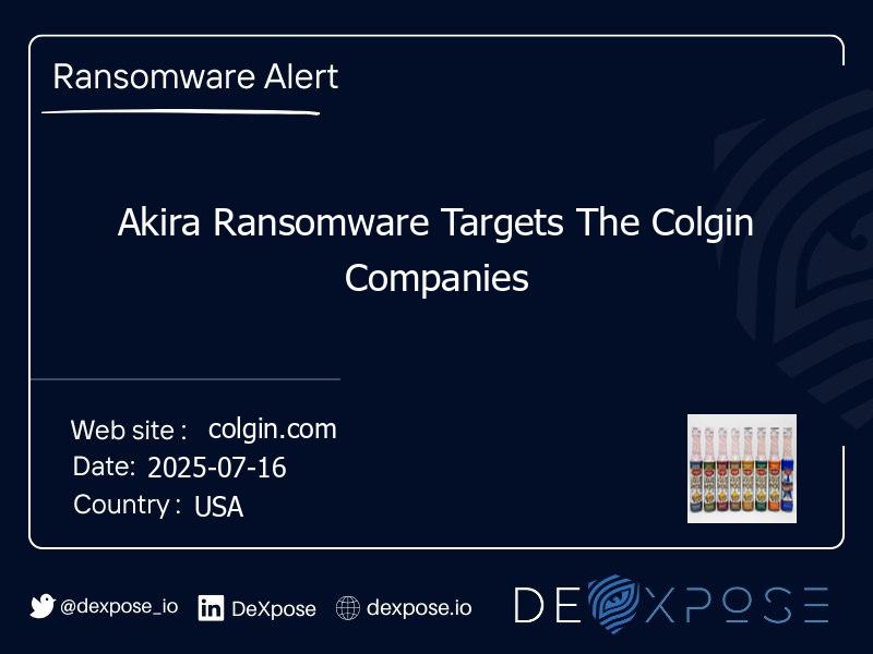 Akira Ransomware Targets The Colgin Companies