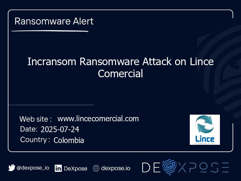 Incransom Ransomware Attack on Lince Comercial
