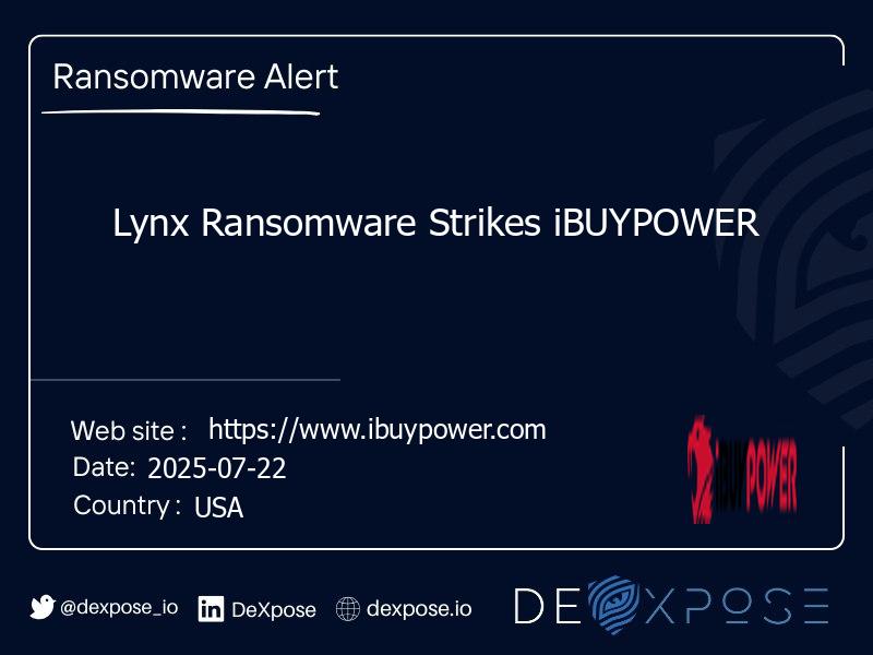 Lynx Ransomware Strikes iBUYPOWER