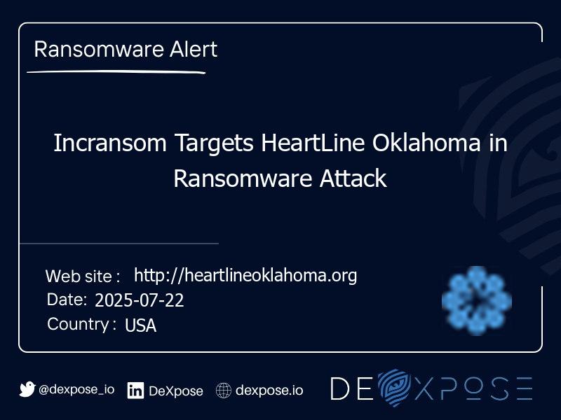Incransom Targets HeartLine Oklahoma in Ransomware Attack