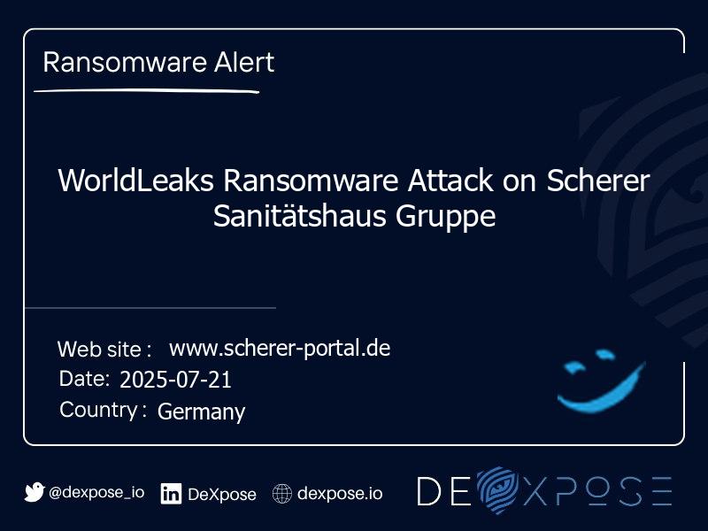 WorldLeaks Ransomware Attack on Scherer Sanitätshaus Gruppe