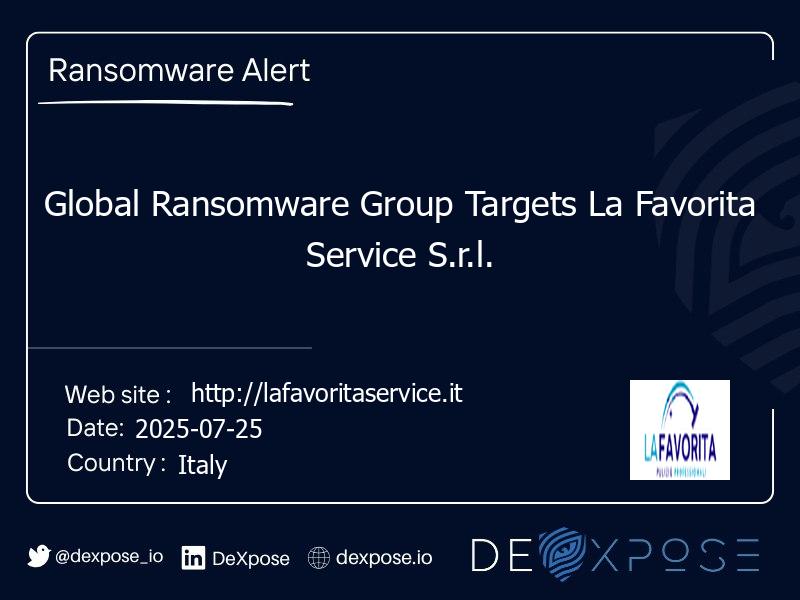 Global Ransomware Group Targets La Favorita Service S.r.l.