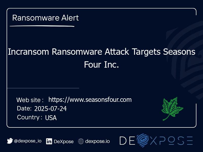 Incransom Ransomware Attack Targets Seasons Four Inc.