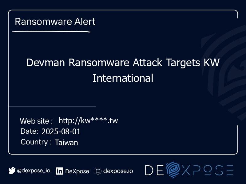 Devman Ransomware Attack Targets KW International