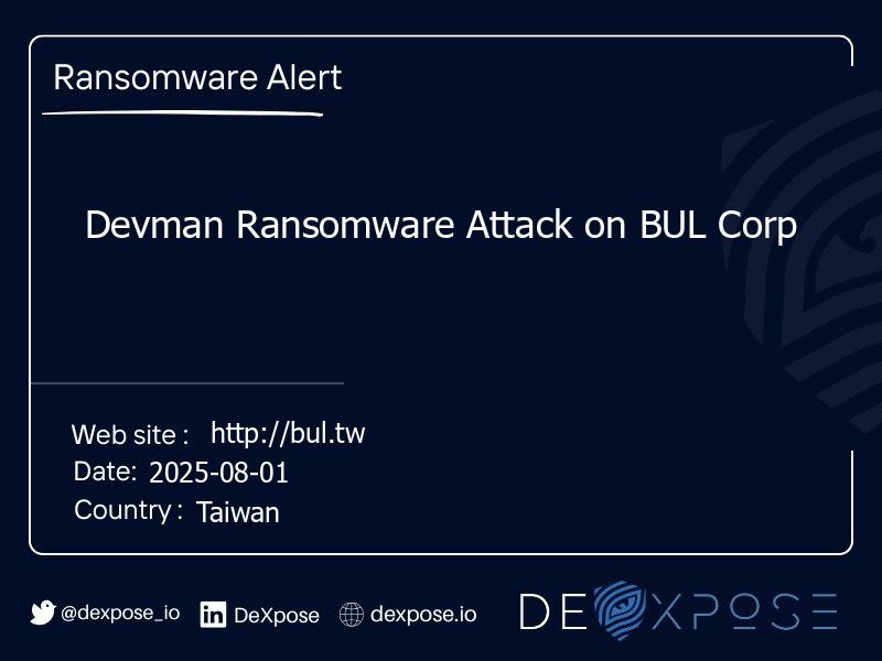 Devman Ransomware Attack on BUL Corp