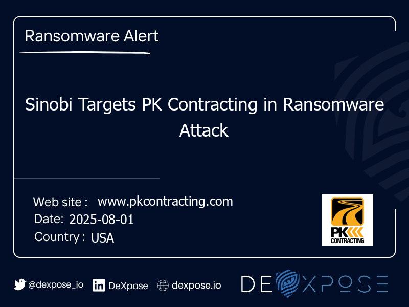 Sinobi Targets PK Contracting in Ransomware Attack