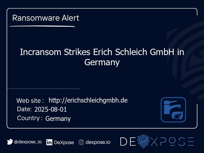Incransom Strikes Erich Schleich GmbH in Germany