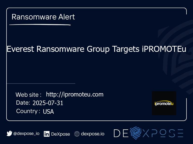 Everest Ransomware Group Targets iPROMOTEu