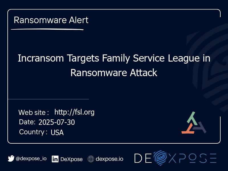 Incransom Targets Family Service League in Ransomware Attack