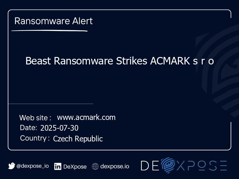 Beast Ransomware Strikes ACMARK s r o