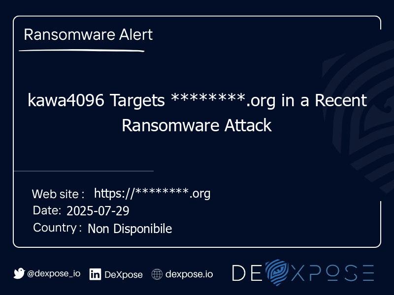 kawa4096 Targets ********.org in a Recent Ransomware Attack
