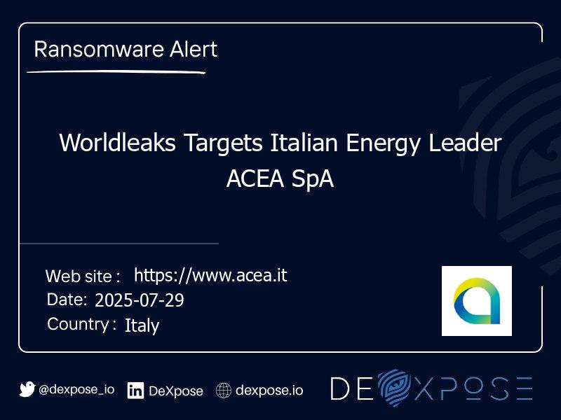 Worldleaks Targets Italian Energy Leader ACEA SpA