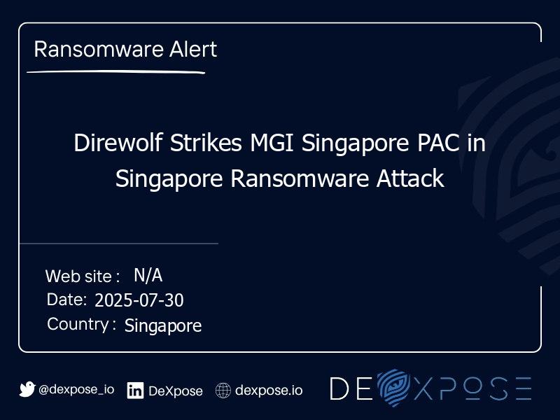 Direwolf Strikes MGI Singapore PAC in Singapore Ransomware Attack