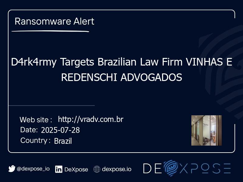 D4rk4rmy Targets Brazilian Law Firm VINHAS E REDENSCHI ADVOGADOS