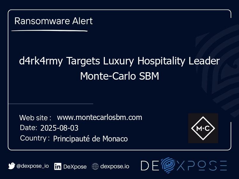 d4rk4rmy Targets Luxury Hospitality Leader Monte-Carlo SBM
