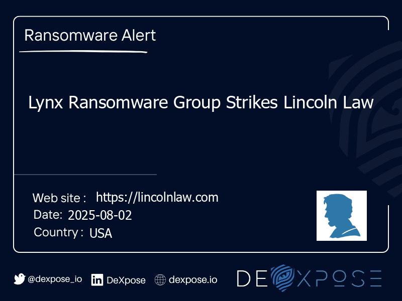 Lynx Ransomware Group Strikes Lincoln Law
