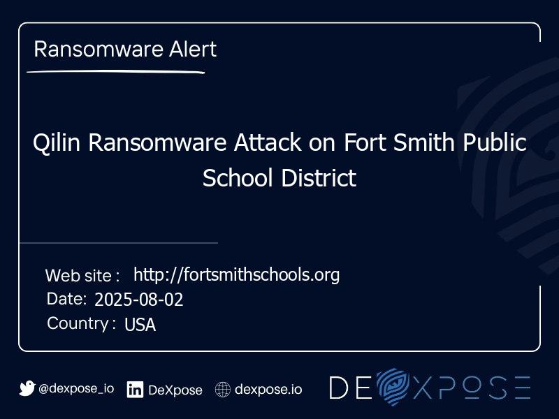 Qilin Ransomware Attack on Fort Smith Public School District