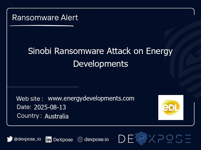Sinobi Ransomware Attack on Energy Developments