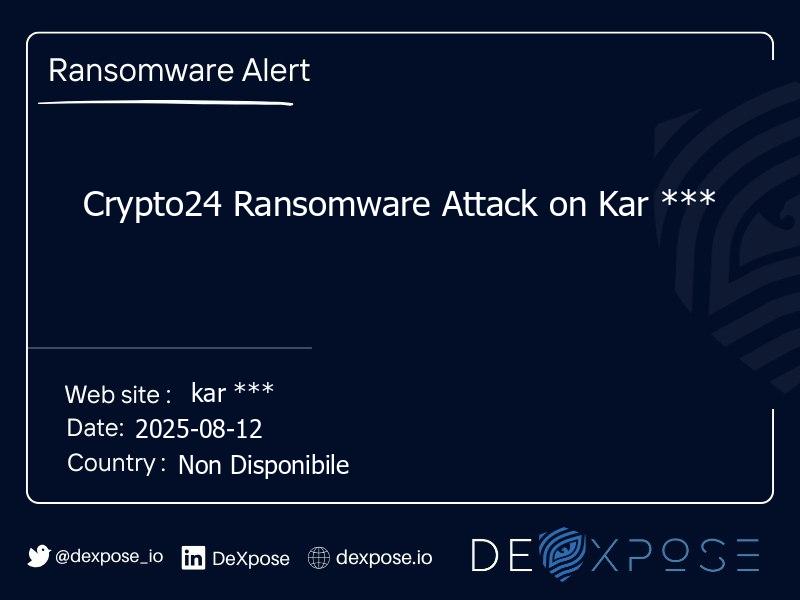 Crypto24 Ransomware Attack on Kar ***