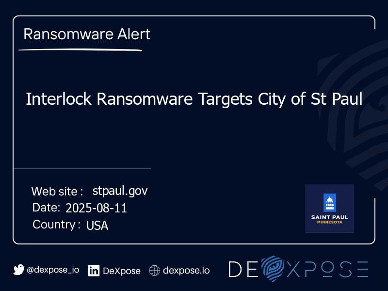 Interlock Ransomware Targets City of St Paul