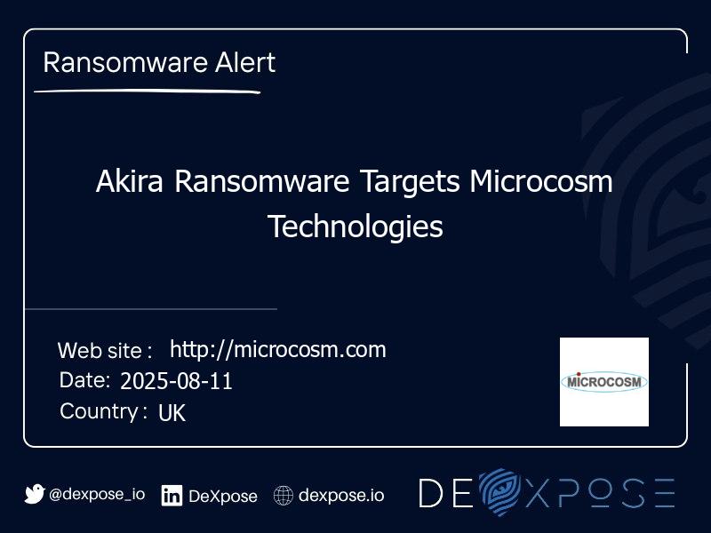 Akira Ransomware Targets Microcosm Technologies