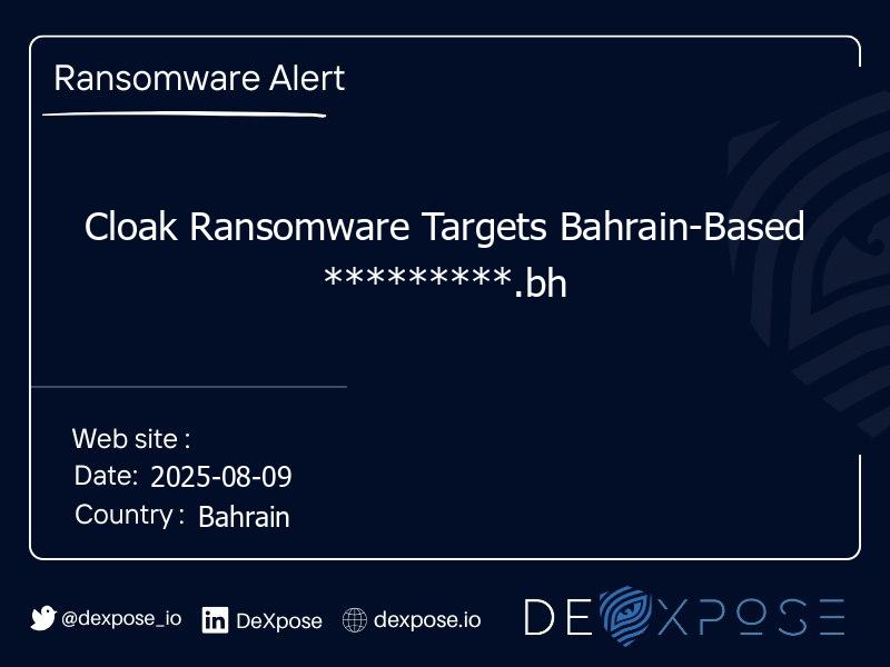 Cloak Ransomware Targets Bahrain-Based *********.bh