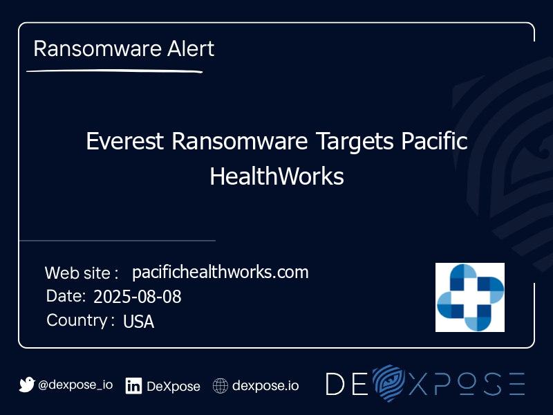 Everest Ransomware Targets Pacific HealthWorks