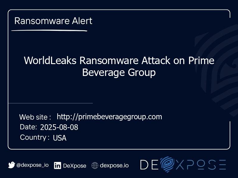 WorldLeaks Ransomware Attack on Prime Beverage Group