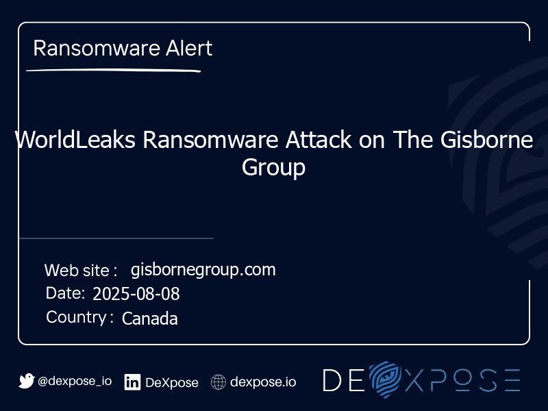 WorldLeaks Ransomware Attack on The Gisborne Group