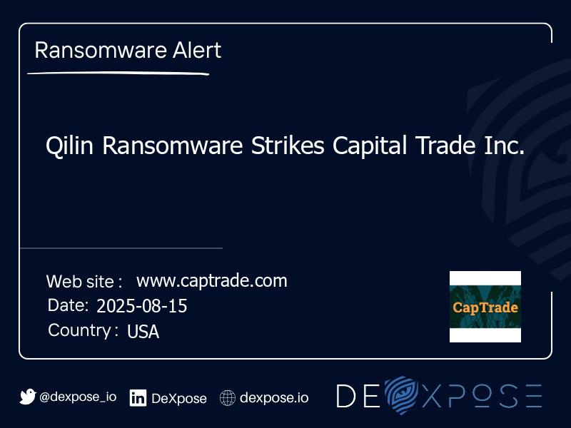 Qilin Ransomware Strikes Capital Trade Inc.