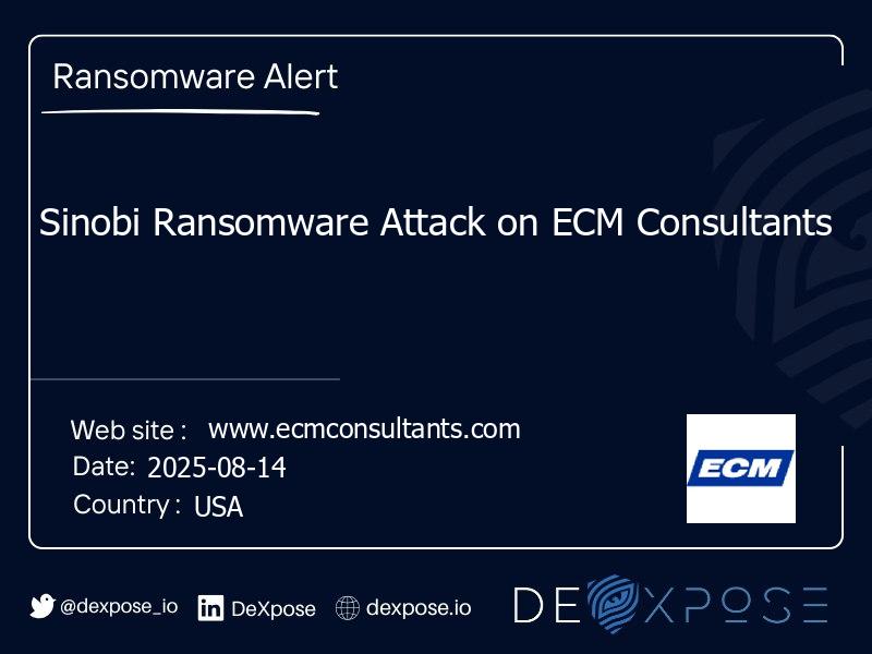 Sinobi Ransomware Attack on ECM Consultants
