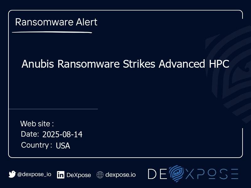 Anubis Ransomware Strikes Advanced HPC