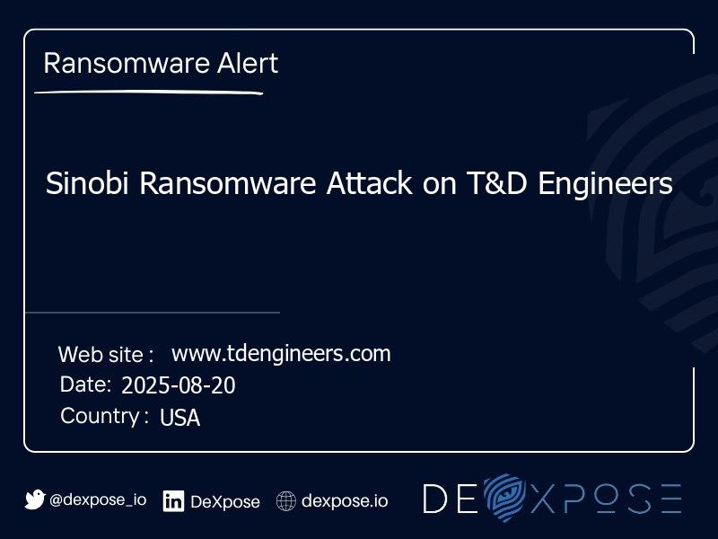Sinobi Ransomware Attack on T&D Engineers