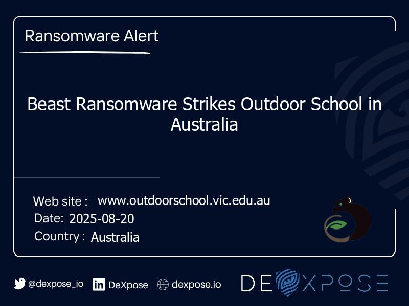 Beast Ransomware Strikes Outdoor School in Australia