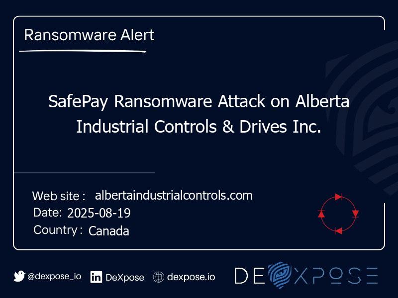 SafePay Ransomware Attack on Alberta Industrial Controls & Drives Inc.