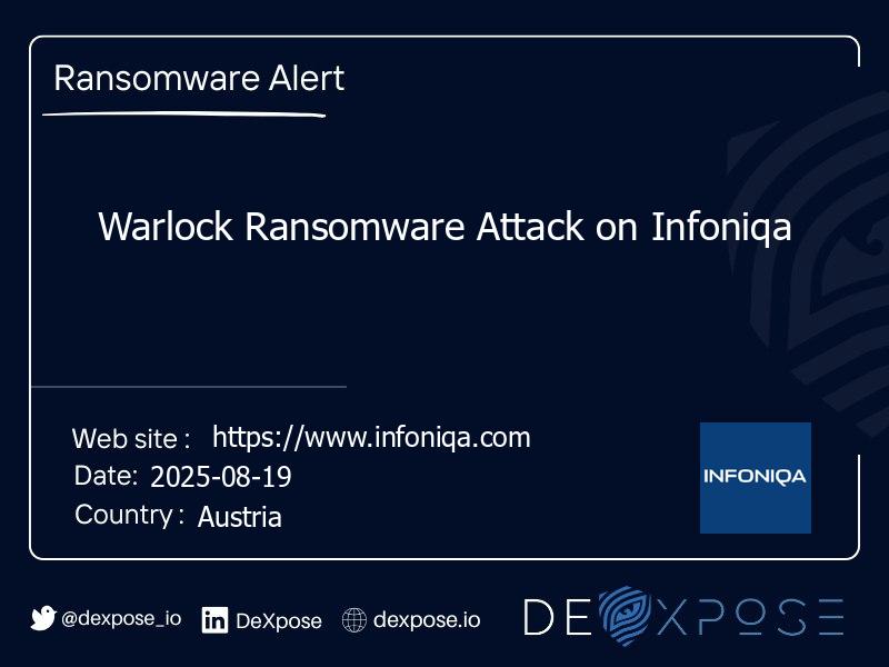 Warlock Ransomware Attack on Infoniqa