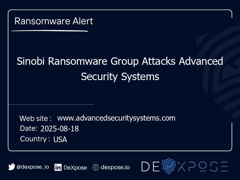 Sinobi Ransomware Group Attacks Advanced Security Systems