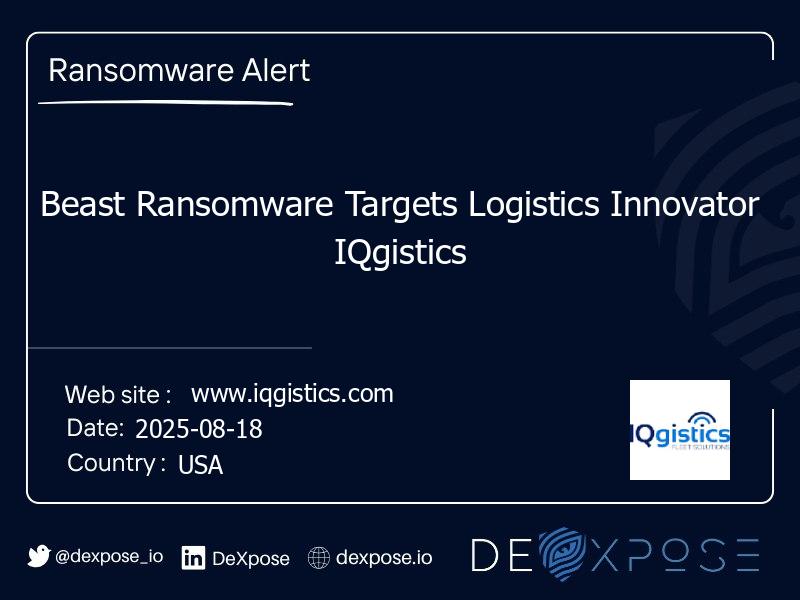 Beast Ransomware Targets Logistics Innovator IQgistics