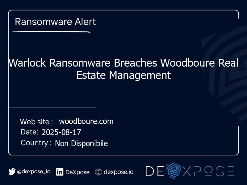 Warlock Ransomware Breaches Woodboure Real Estate Management