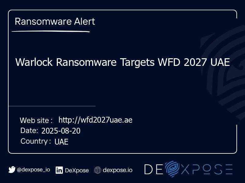 Warlock Ransomware Targets WFD 2027 UAE